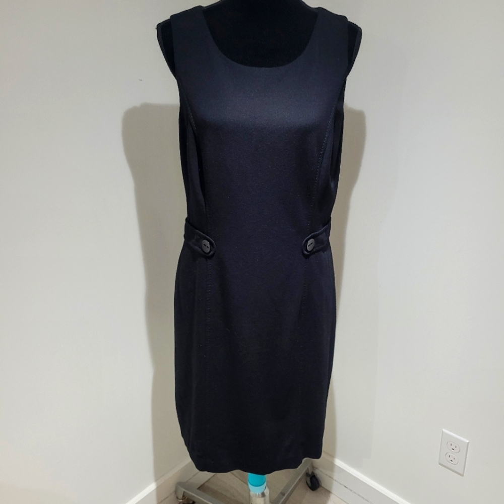 Gerry Weber Women's Sleeveless Lined Sheath Midi Dress Medium Black Classic